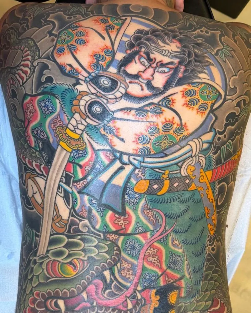 Danny's backpiece, tattooed by Shiyu